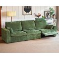 thumbnail image 1 of BEDEEP 125'' Power Recliner Sofa with Headrest, Moduar Cloud Sectional Chenille Reclining Couch, Convertible 3-Seater Sofa Couch for Living Room RV, Green, 1 of 9