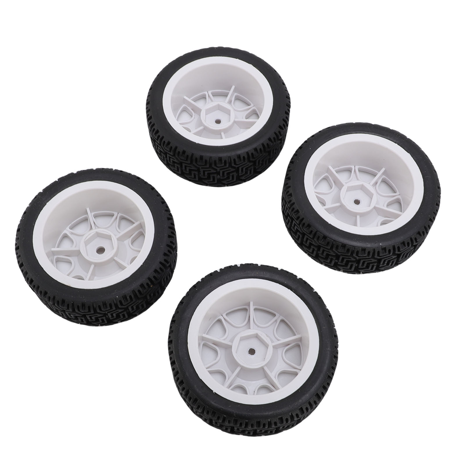 Rc 4 Pcs Pneus de Rallye Rc Compatibles avec TT01 XV02 70mm Échelle 1:10 Plastique Nylon Pneu de Moyeu de Roue de Voiture Rc