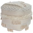 thumbnail image 1 of Butler Specialty Sherpa Square Pouffe in Beige, 1 of 6