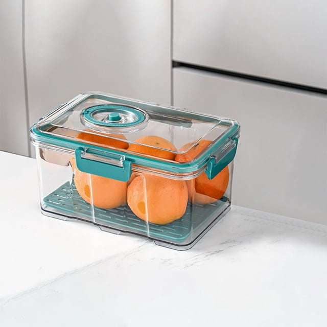 SSZMDLB Vacuum Sealed Food Storage Container, Transparent Airtight Jar with Manual Pump and Timer Lock, Plastic Kitchen Organizer for Freshness, Freezing, Meal Prep and Leftovers, Food Preservation