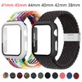 thumbnail image 1 of LEIXIUER Nylon Band for Apple Watch Bands with Case 38mm 42mm, Adjustable Braided Solo Loop with Glass Screen Protector Case ,Soft Wristband Stretch Nylon Elastic Strap for iWatch Series 3 2 1, 1 of 6