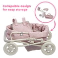 thumbnail image 4 of Teamson Kids Doll Stroller for Baby Dolls Deluxe 2-in-1 Pink/Grey, 4 of 10