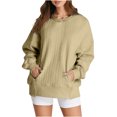 thumbnail image 1 of MeetoTime Women's Crewneck Sweatshirts Fall Long Sleeve Oversized Pullover Sweatshirts with Pockets, 1 of 5
