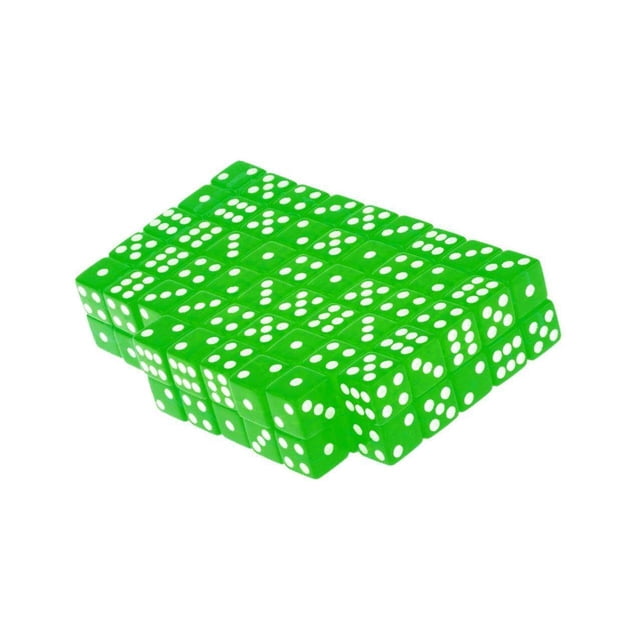 100 x Translucent 16mm Six Sided Spot Dice Game Board Dice RPG Games Green