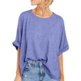 thumbnail image 1 of ORUYROP T-Shirt Surdimensionné pour Femmes Été Décontracté à Manches Courtes Tee Ample Hauts, 1 of 5