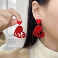 thumbnail image 3 of Eoozwa Boucles d'Oreilles Cœur de la Saint-Valentin Rouges en Plastique Légères pour Souper Romantique Rendez-Vous Bijou Mode Cadeau, 3 of 6