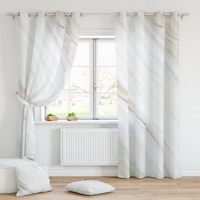 MAWCLOS Rideaux Protection UV Rideaux Écoénergétiques 2 Pcs Rideau de Fenêtre d'Intimité Isolé Thermiquement 2 Pcs Épais Panneaux Unis Marbre Occultant Marbre-7 L:41 Pouces x H:91 Pouces *2 Panneaux