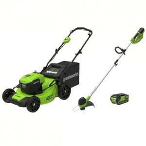Greenworks 40V 20-Inch Tondeuse à gazon + 12-Inch Câlin à cordes, 4.0 AH Batterie et chargeur inclus
