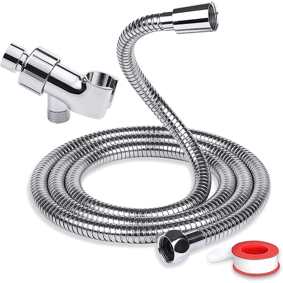 Shower Hose, 69 inches Expandable Shower Hose Extra Long for Bathing Toilet Cleaning, Leakproof Flexible Shower Hose Extension for shower head with Adjustable Shower Hose Holder