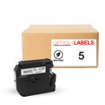 thumbnail image 1 of Office Labels MK221 Compatible Label Maker Tape, 3/8' x 8m, Black on White, 5 Count Pack, 1 of 5