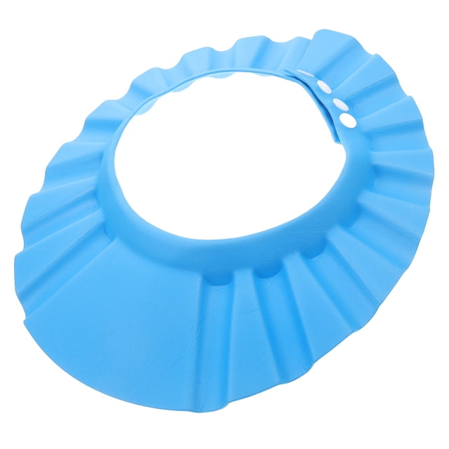 Chapeau de Protection Ajustable pour Shampooing et Douche Sans Protection des Oreilles (Bleu Foncé)