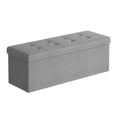 thumbnail image 2 of SONGMICS 43 Inches Folding Storage Ottoman Bench, Storage Chest, Foot Rest Stool, Light Gray, 2 of 5