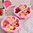thumbnail image 3 of Boîtes à Bento en Forme de Cœur Boîte à Collations Bonbons, Boîte à lunch en Paille, Boîte à Thé à Quatre Compartiments, Couvercle transparent Boîte à Collations Transfrontalière, 3 of 6