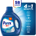 Purex® AFTER THE RAIN® liquid laundry detergent, Concentrated with 4in1 benefits, Tough on Stains, Brightens and Whitens Clothes, 1.94L, 58 Wash Loads, HE Compatible, 1 bottle