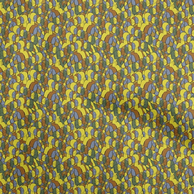oneOone Velvet Yellow Fabric Abstracts Fabric For Sewing Printed Craft Fabric By The Yard 58 Inch Wide