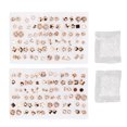 thumbnail image 1 of 2 Packs Stud Earrings Set 72 Pairs Golden Ear Stud Set With Rhinestone for Girls Women Men, 1 of 8
