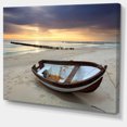 thumbnail image 2 of Boat on Beautiful Sunrise Seashore - Large Beach Canvas Wall Art, 2 of 4