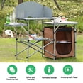 thumbnail image 2 of Costway Table de Camping Pliable BBQ Extérieur Support de Grillade Portable avec Sac Pare-Vent, 2 of 10