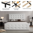 thumbnail image 2 of Full Size Platform Bed Frame with 4 Storage Drawers & Headboard,Faux Leather or Linen, Button Tufted Platform, Strong Wooden Slats,No Box Spring Needed, 2 of 7