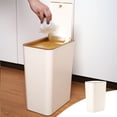 thumbnail image 1 of Chmadoxn Kitchen Storage & Organization, Plastic Garbage Container Bin With Press Top Lid, White,Beige,Gray,Plastic Garbage Bin,Wastebasket For Home,Kitchen,Bathroom,Garage garbage bin, 1 of 8