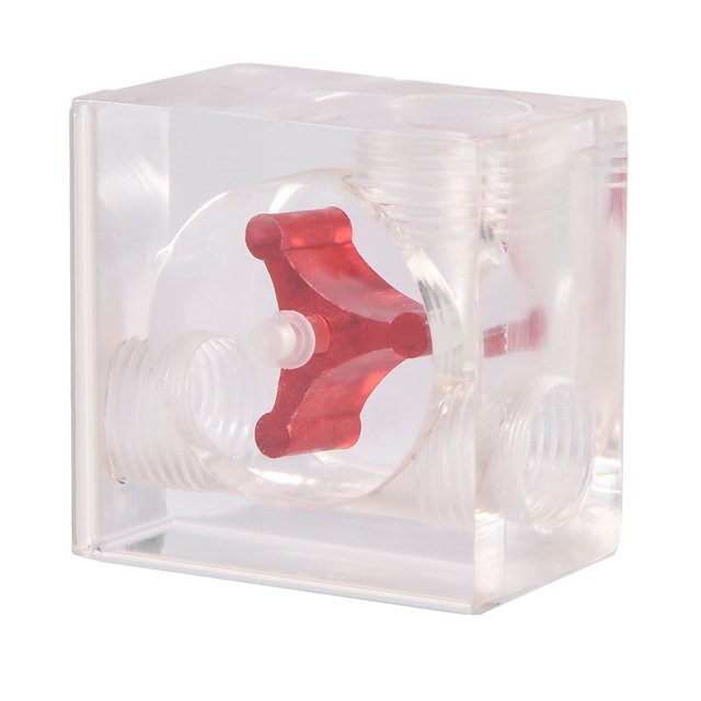 Indicateur de Débit à 3 Roues pour Système de Refroidissement par Eau PC G1/4 Filetage Carré 3 Voies