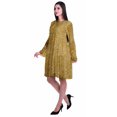 thumbnail image 3 of Moomaya Robe d'Été Fluide à Manches Longues Imprimée pour Femmes, Longueur Genou, Évasée, 3 of 6