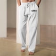thumbnail image 2 of WEAIXIMIUNG Winter Overalls Men Men's Figure Flattering Linen Pants Fashionable Pure Color Casual Flat Front Work Pants, 2 of 9