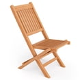 thumbnail image 2 of Costway 2PCS Patio Folding Chair Solid Indonesia Teak Wood Slatted Seat Natural Portable Outdoor, 2 of 9