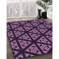 thumbnail image 3 of Ahgly Tapis Rond Lavable en Machine Intérieur Transitionnel Orchidée Violet, 6 Pieds Rond, 3 of 7