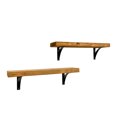 thumbnail image 1 of del Hutson Designs 24" Industrial Grace Simple Bracket Shelves, Walnut, 1 of 6