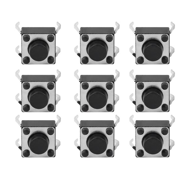 Interrupteur à Bouton-Poussoir Tactile, Mécanisme Haut Structure Simple Interrupteur Micro Tactile Léger, pour Carte Imprimée Interrupteur