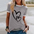 thumbnail image 1 of SMihono Hauts pour Femmes Été Décontracté Mode Féminine Décontracté Imprimé Col Rond Ample Manches Courtes T-shirt Chandail Oversize T-shirt pour Femmes 2023, 1 of 4