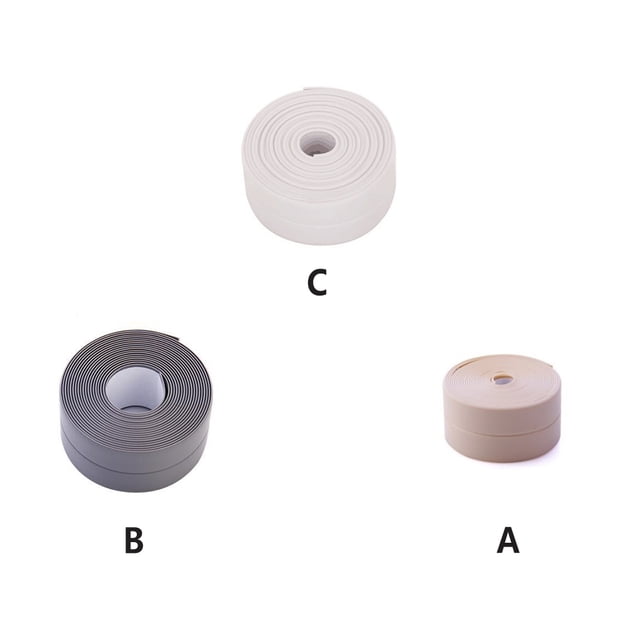 3Pcs PVC Sealing Strip Self-Adhesive 3.2m Waterproof Anti-Mildew Edge Protector Waterproof Anti-Mildew Bathtub Corner Tapes Kitchen Shower Floor Gray