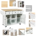 thumbnail image 4 of MODERNLUXE Chariot Îlot de Cuisine 53 Pouces avec Rangement, Îlot de Cuisine Roulant avec Abattant, Étagère de Rangement Interne, 3 Tiroirs, 5 Roues et Tablettes Ajustables, Table Îlot Mobile pour Salle à Manger, Blanc, 4 of 8