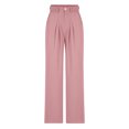 thumbnail image 1 of Timegard Womens Formal Pants Elastic High Waist Straight Leg Solid Color Office Work Lounge Pants Pockets, 1 of 4
