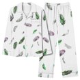 thumbnail image 1 of MeetoTime Pyjama d'Automne pour Femme, Ensemble 2 Pcs, Haut à Manches Longues Boutonné et Pantalon, Tenue de Nuit, 1 of 7