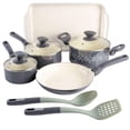 thumbnail image 1 of Tia Mowry 10 Piece Ceramic Nonstick Cookware Set, Charcoal, 1 of 7