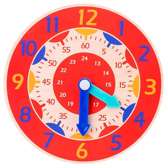 TIELUTT Montessori Wooden Clock for Children, Toys with Hours, and Seconds, Color Watches, Games Items Play Phone for Baby Smart for Kids Boy Baby Jackets 12-18 Months
