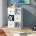 thumbnail image 4 of Costway 6-Cube Bookcase Storage Organizer with 3 Open Cubes 3 Drawers for Home Office White, 4 of 10