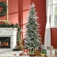 thumbnail image 2 of HOMCOM 6 FT Pencil Artificial Christmas Tree, Snow Flocked Xmas Tree, Green, 2 of 10
