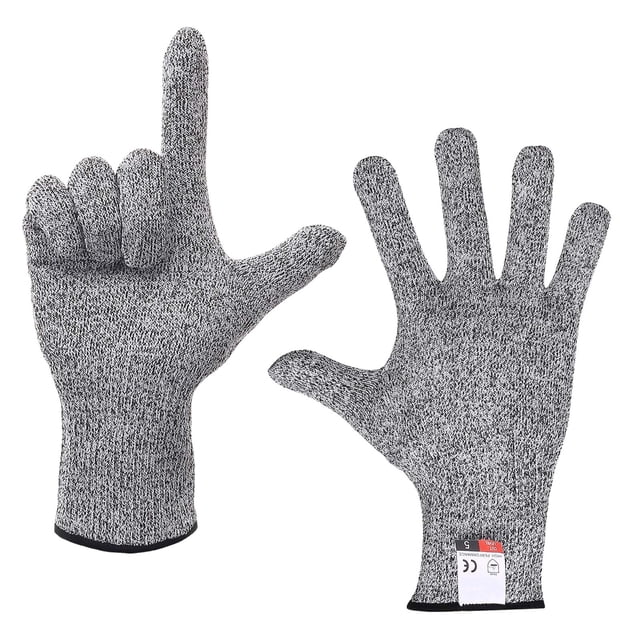 Gants Résistants aux Coupures de Qualité Alimentaire Grade 5 Gants de Protection de Cuisine pour le Jardinage la Pêche le Travail du Bois, Résistants à l'Usure