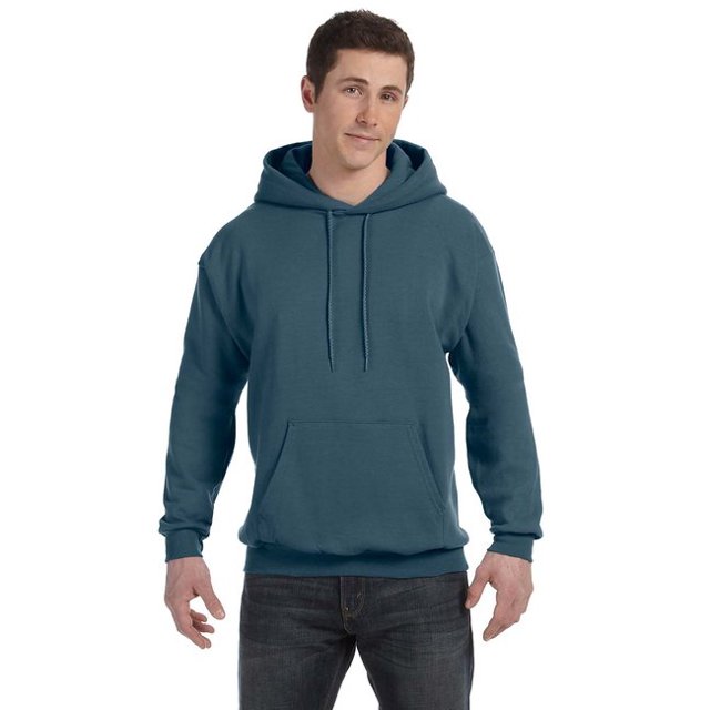 The Hanes 78 oz EcoSmart 50/50 Pullover Hood - DENIM - XL