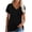 Black, variant on Womens Short Sleeve Blouses Fashion Woman V-Neck Short Sleeve Tops T-Shirt Summer Solid Loose Blouse Summer T Shirts for women Short Sleeve Tops Short Sleeve Tops for Women