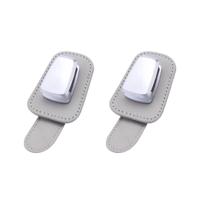 Pompotops Portable Car Glasses Frame, GM Sun Visor Clip, Auto Parts, Leather Glasses Frame, TicketS Clip, Multi-function(2pc) Clearance