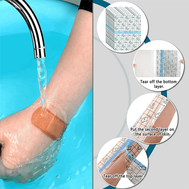 150 Pieces Shower Waterproof Patch Disposable Transparent Stretch Bandage Shield Cover for Tattoos Swimming Showering