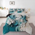 thumbnail image 1 of Erosebridal Ensembles de Couette Bleue Colibri Format Grand, Couettes et Duvets à Fleurs, Noir Réversible, 3 Pcs, 1 of 7