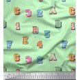 thumbnail image 1 of Soimoi Cotton Duck Fabric Numbers & Alphabets Text Print Sewing Fabric Yard 42 Inch Wide, 1 of 4