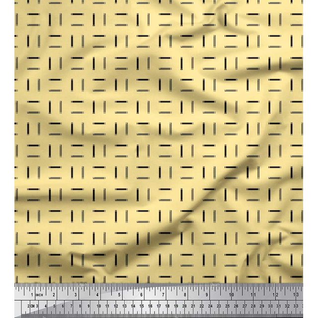 Soimoi Cotton Poplin Fabric Geometric Small Printed Fabric 1 Yard 42 Inch Wide