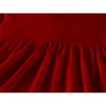 thumbnail image 4 of Kid Christmas Velvet Dress Long Sleeve Crew Neck Lace Patchwork Dress, 4 of 6