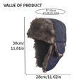 thumbnail image 2 of Wool Blend Aviator Trapper hat Trooper Ear Flaps Ushanka Eskimo Bomber Russian Warm Winter Cold, 2 of 9